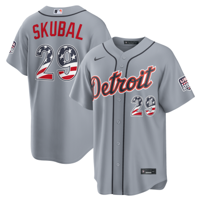Tarik Skubal Detroit Tigers USA 250 Fourth of July Road Stadium Jersey - Gray