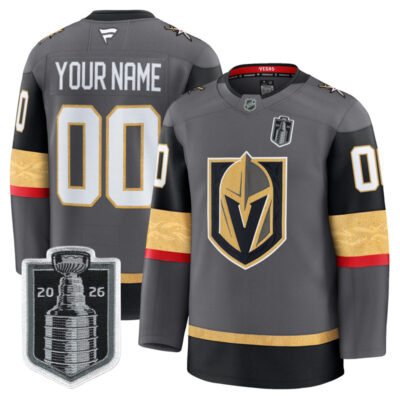 Vegas Golden Knights 2026 Stanley Cup Champions Premium Custom Jersey - Gray
