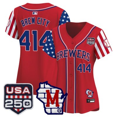 Women's Milwaukee Brewers "America250 Edition" Vapor Premier Limited Jersey - Red / Brew City 414