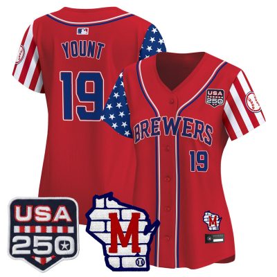 Women's Milwaukee Brewers "America250 Edition" Vapor Premier Limited Jersey - Red / Robin Yount
