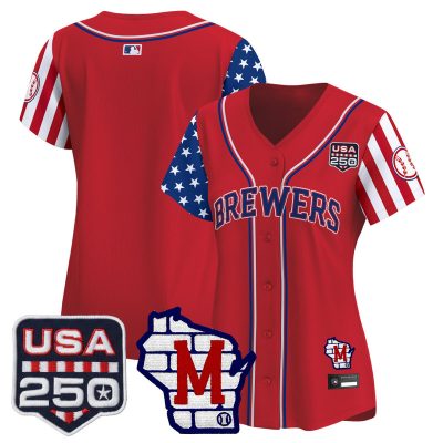 Women's Milwaukee Brewers "America250 Edition" Vapor Premier Limited Jersey - Red / Team