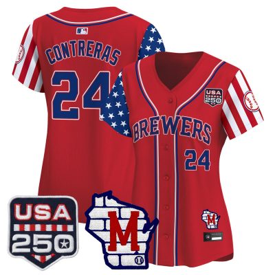Women's Milwaukee Brewers "America250 Edition" Vapor Premier Limited Jersey - Red / William Contreras