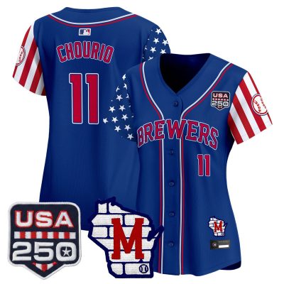 Women's Milwaukee Brewers "America250 Edition" Vapor Premier Limited Jersey - Royal / Jackson Chourio