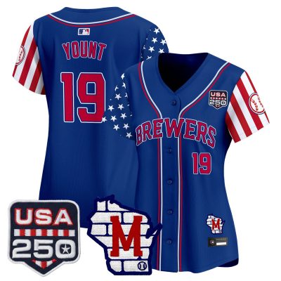 Women's Milwaukee Brewers "America250 Edition" Vapor Premier Limited Jersey - Royal / Robin Yount
