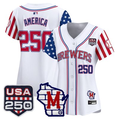 Women's Milwaukee Brewers "America250 Edition" Vapor Premier Limited Jersey - White / 250 America