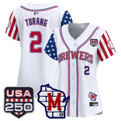 Women's Milwaukee Brewers "America250 Edition" Vapor Premier Limited Jersey - White / Brice Turang