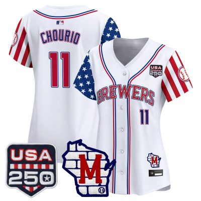 Women's Milwaukee Brewers "America250 Edition" Vapor Premier Limited Jersey - White / Jackson Chourio