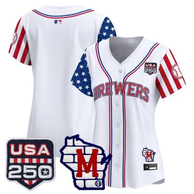 Women's Milwaukee Brewers "America250 Edition" Vapor Premier Limited Jersey - White / Team