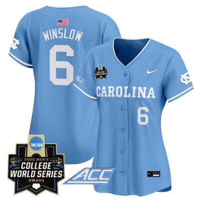 Women's North Carolina Tar Heels 2026 World Series Vapor Premier Limited Jersey - Blue / Macon Winslow