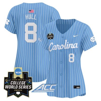 Women's North Carolina Tar Heels 2026 World Series Vapor Premier Limited Jersey - Blue Pinstripe / Owen Hull