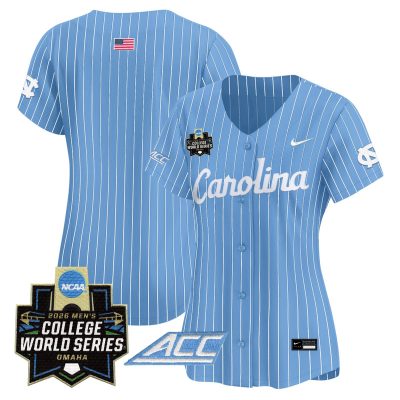 Women's North Carolina Tar Heels 2026 World Series Vapor Premier Limited Jersey - Blue Pinstripe / Team