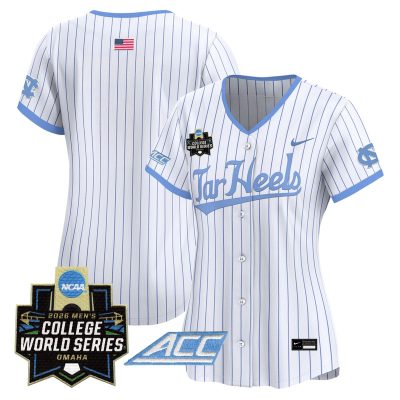 Women's North Carolina Tar Heels 2026 World Series Vapor Premier Limited Jersey - White Pinstripe / Team