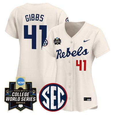 Women's Ole Miss Rebels 2026 World Series Vapor Premier Limited Jersey - Cream / Jake Gibbs