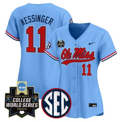 Women's Ole Miss Rebels 2026 World Series Vapor Premier Limited Jersey - Light Blue / Don Kessinger