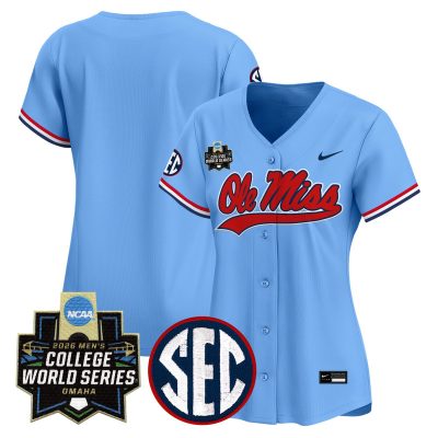 Women's Ole Miss Rebels 2026 World Series Vapor Premier Limited Jersey - Light Blue / Team