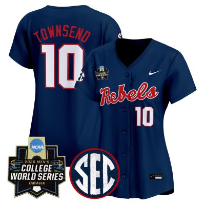 Women's Ole Miss Rebels 2026 World Series Vapor Premier Limited Jersey - Navy / Cade Townsend
