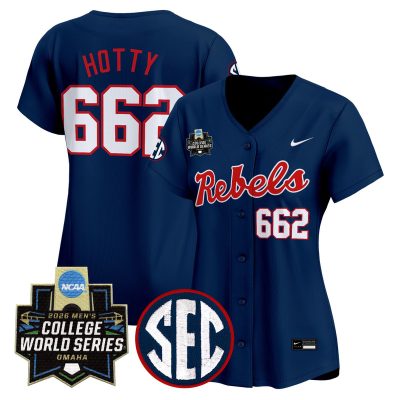 Women's Ole Miss Rebels 2026 World Series Vapor Premier Limited Jersey - Navy / Hotty 662
