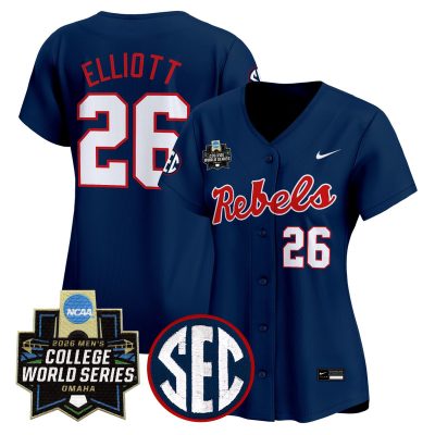 Women's Ole Miss Rebels 2026 World Series Vapor Premier Limited Jersey - Navy / Hunter Elliott