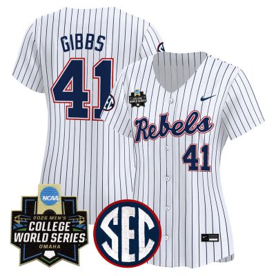 Women's Ole Miss Rebels 2026 World Series Vapor Premier Limited Jersey - Pinstripe / Jake Gibbs
