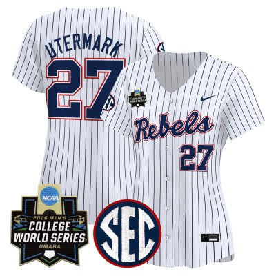 Women's Ole Miss Rebels 2026 World Series Vapor Premier Limited Jersey - Pinstripe / Judd Utermark