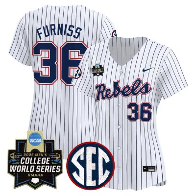 Women's Ole Miss Rebels 2026 World Series Vapor Premier Limited Jersey - Pinstripe / Will Furniss