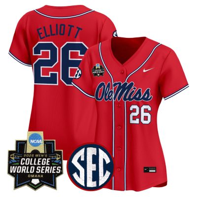 Women's Ole Miss Rebels 2026 World Series Vapor Premier Limited Jersey - Red / Hunter Elliott
