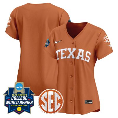 Women's Texas Longhorns Softball 2026 World Series (WCWS) Vapor Premier Stitched Jersey - Orange / Team