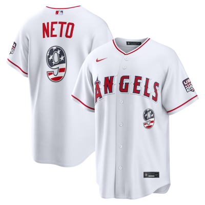 Zach Neto Los Angeles Angels USA 250 Fourth of July  Stadium Jersey - White