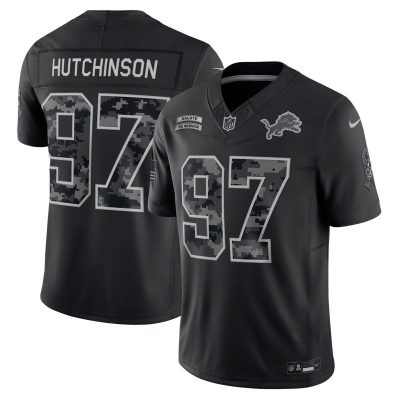 Aidan Hutchinson Detroit Lions 2026 Salute to Service Stitched Limited Jersey - Black