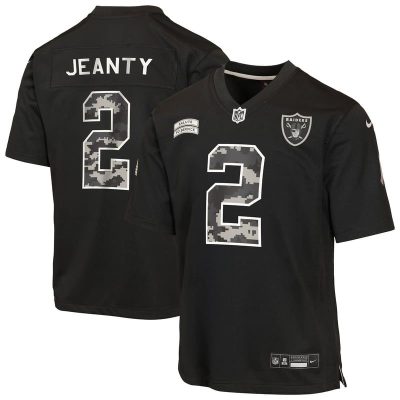 Ashton Jeanty Las Vegas Raiders Youth 2026 Salute to Service Game Jersey  - Black