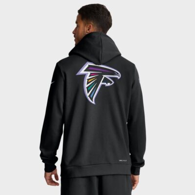 Alternative view of Atlanta Falcons 2025 NFL Crucial Catch Sideline Standard Issue Dri-FIT Hoodie - Black