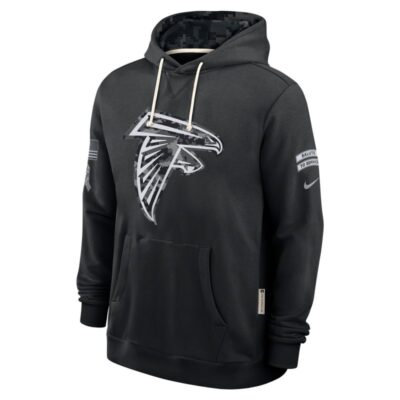 Atlanta Falcons 2026 Salute to Service Sideline Dri-FIT Pullover Hoodie - Black - Image 3