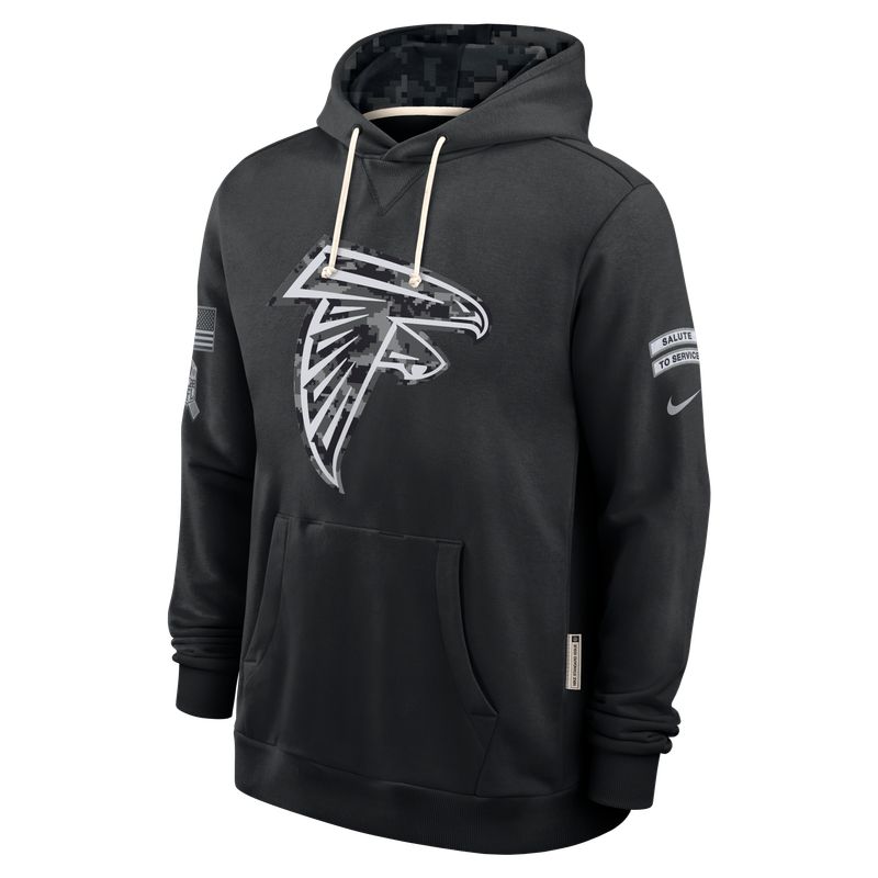 Atlanta Falcons 2026 Salute to Service Sideline Dri-FIT Pullover Hoodie - Black - Image 3