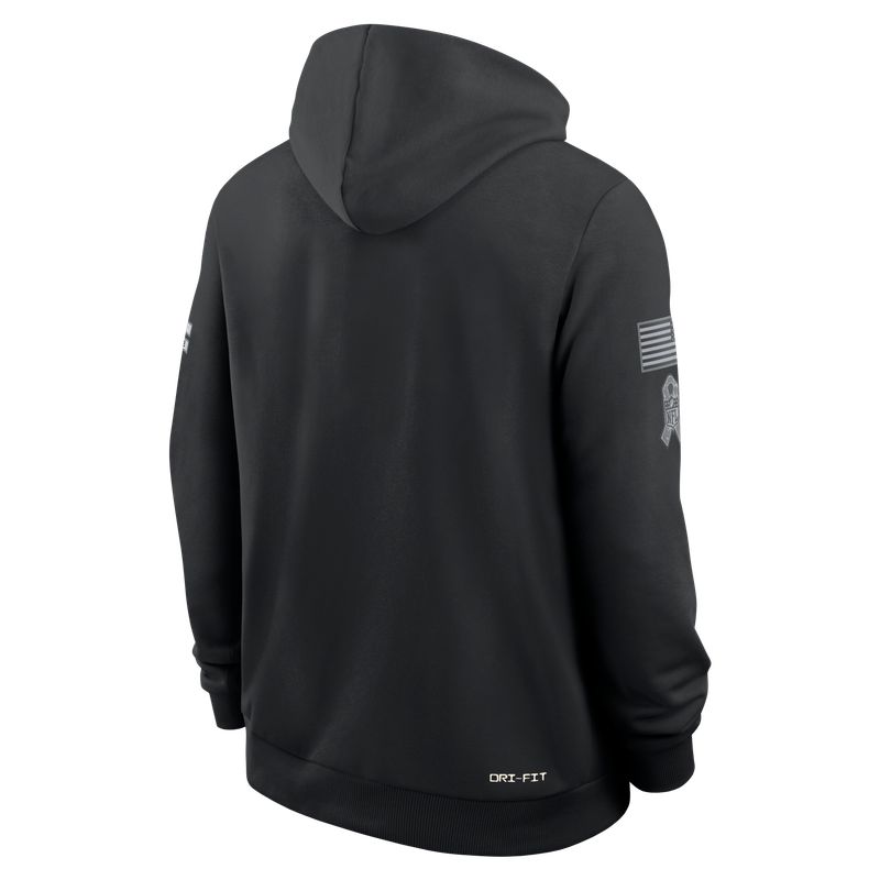 Atlanta Falcons 2026 Salute to Service Sideline Dri-FIT Pullover Hoodie - Black - Image 4