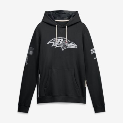 Baltimore Ravens 2026 Salute to Service Sideline Dri-FIT Pullover Hoodie - Black
