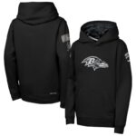 Baltimore Ravens Youth 2026 Salute to Service Club Fleece Pullover Hoodie - Black