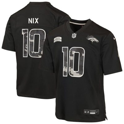 Bo Nix Denver Broncos Youth 2026 Salute to Service Game Jersey  - Black