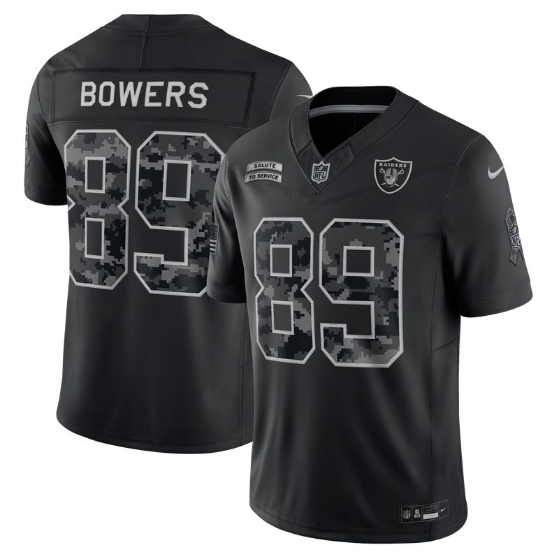 Brock Bowers Las Vegas Raiders 2026 Salute to Service Stitched Limited Jersey - Black