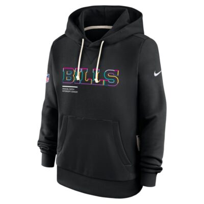 Alternative view of Buffalo Bills Women's 2025 NFL Crucial Catch Sideline Standard Issue Dri-FIT Hoodie - Black