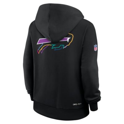 Buffalo Bills Women's 2025 NFL Crucial Catch Sideline Standard Issue Dri-FIT Hoodie - Black - Image 3