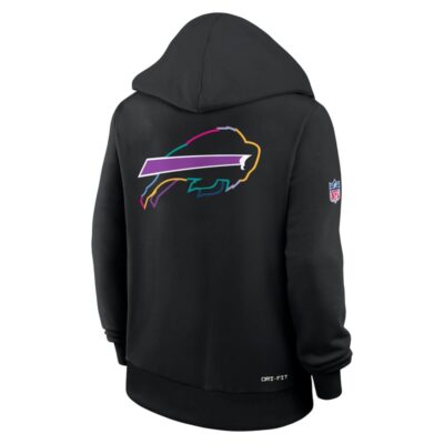 Buffalo Bills Women's 2025 NFL Crucial Catch Sideline Standard Issue Dri-FIT Hoodie - Black - Image 4