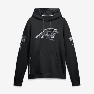 Carolina Panthers 2026 Salute to Service Sideline Dri-FIT Pullover Hoodie - Black