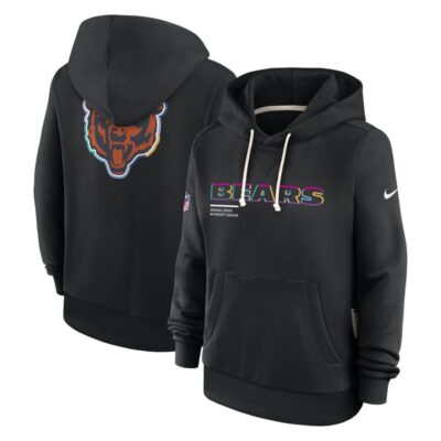 Chicago Bears Women's 2025 NFL Crucial Catch Sideline Standard Issue Dri-FIT Hoodie - Black - Image 4
