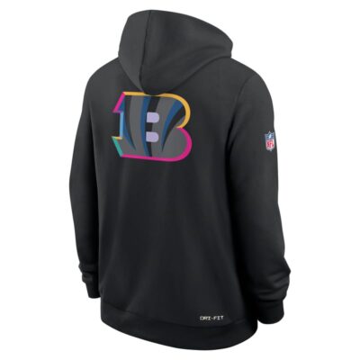 Cincinnati Bengals 2025 NFL Crucial Catch Sideline Standard Issue Dri-FIT Hoodie - Black - Image 6