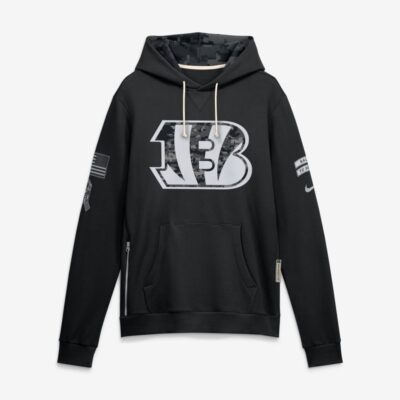 Cincinnati Bengals 2026 Salute to Service Sideline Dri-FIT Pullover Hoodie - Black