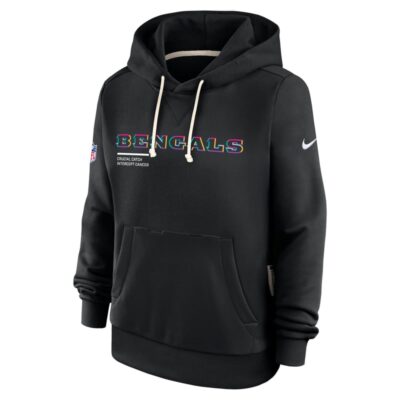 Alternative view of Cincinnati Bengals Women's 2025 NFL Crucial Catch Sideline Standard Issue Dri-FIT Hoodie - Black