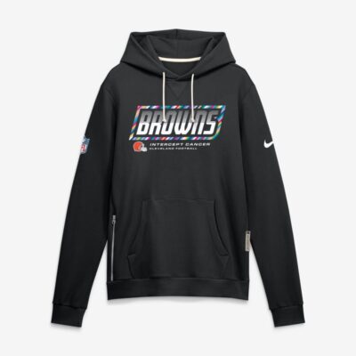 Cleveland Browns 2026 NFL Crucial Catch Sideline Standard Issue Dri-FIT Pullover Hoodie - Black