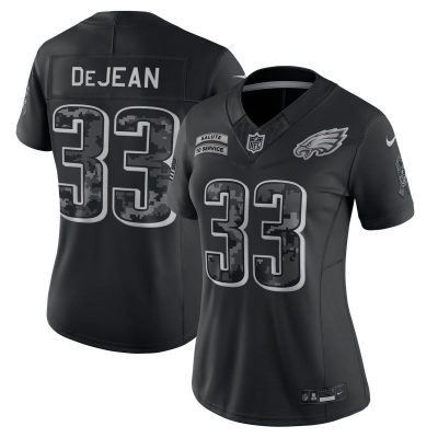 Cooper DeJean Philadelphia Eagles Women's 2026 Salute to Service Stitched Limited Jersey - Black