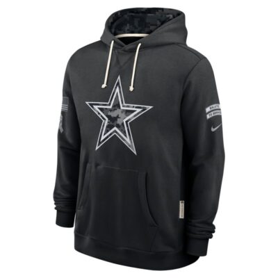 Dallas Cowboys 2026 Salute to Service Sideline Dri-FIT Pullover Hoodie - Black - Image 3