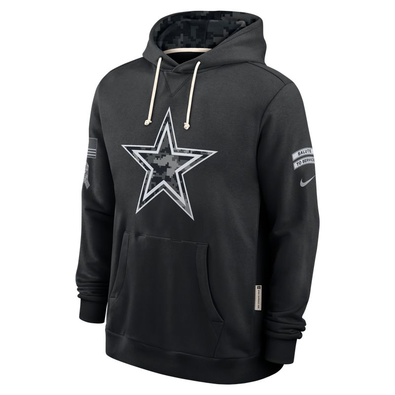 Dallas Cowboys 2026 Salute to Service Sideline Dri-FIT Pullover Hoodie - Black - Image 3